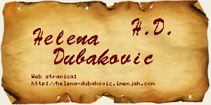 Helena Dubaković vizit kartica